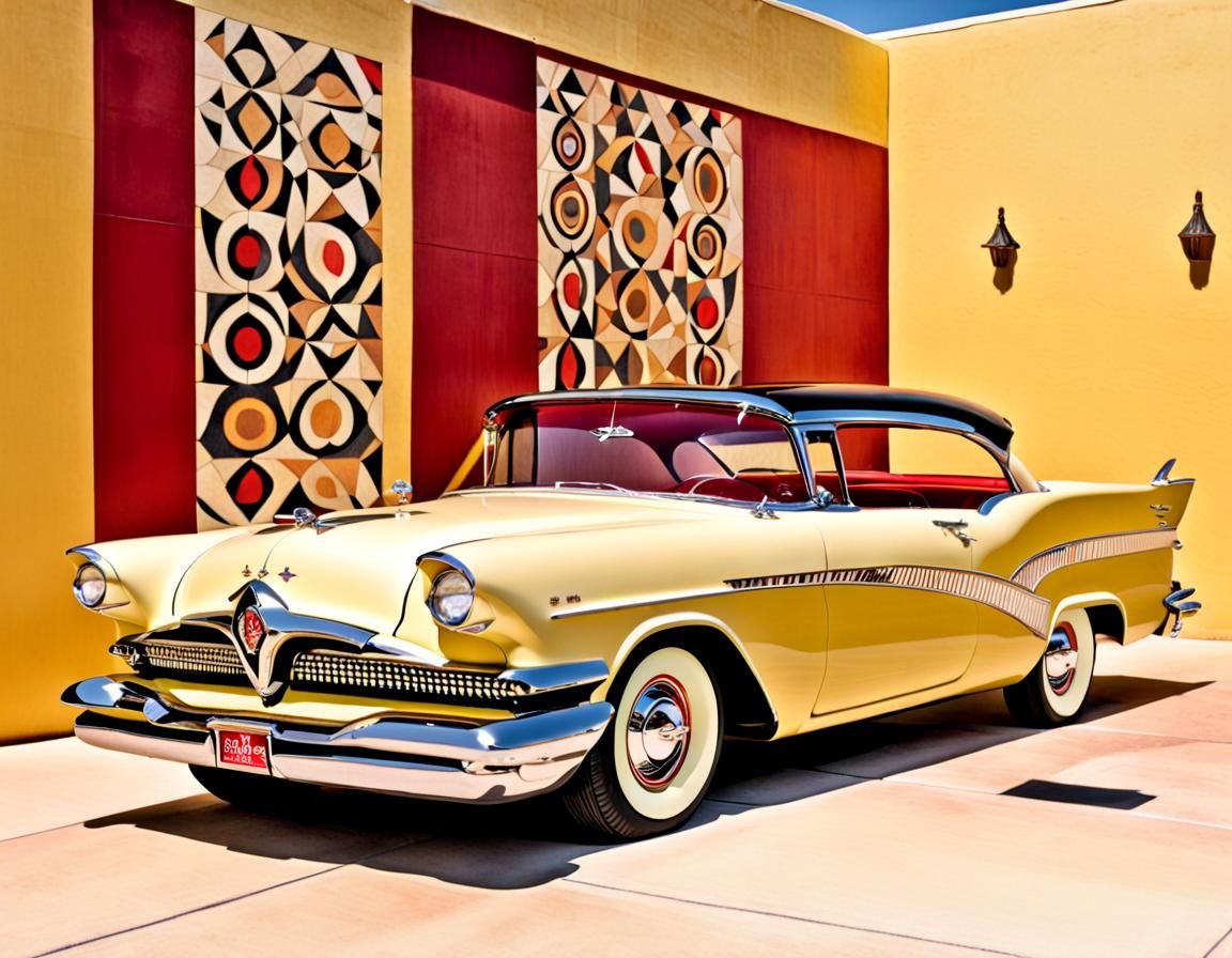 1957 DeSoto Firesweep in Mid-Century Modern Setting