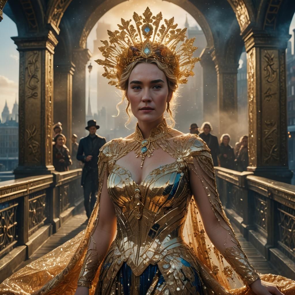 Kate Winslet in Gold at London Bridge: Fantasy Art