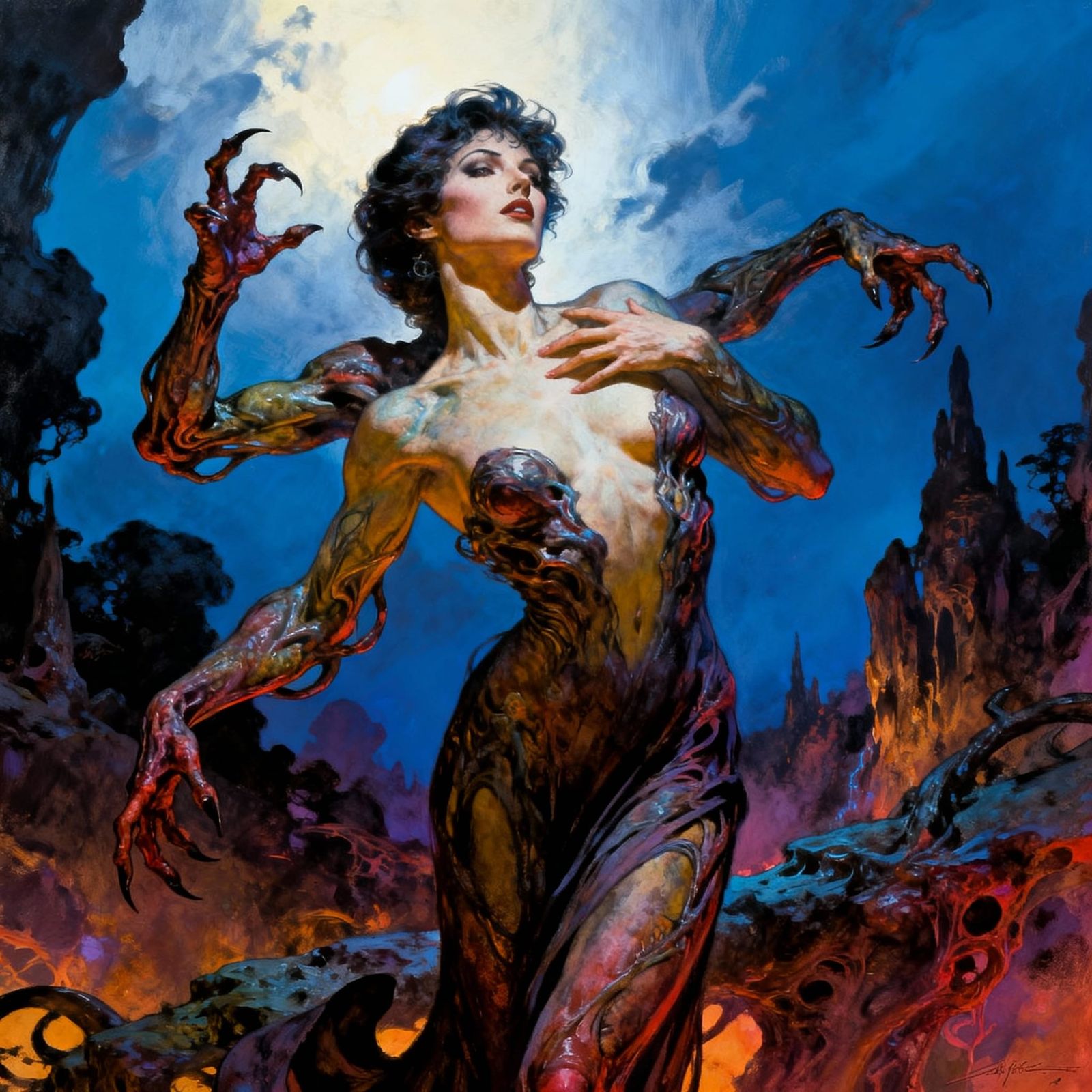 Surreal Chimera Illustration in Dramatic Lighting