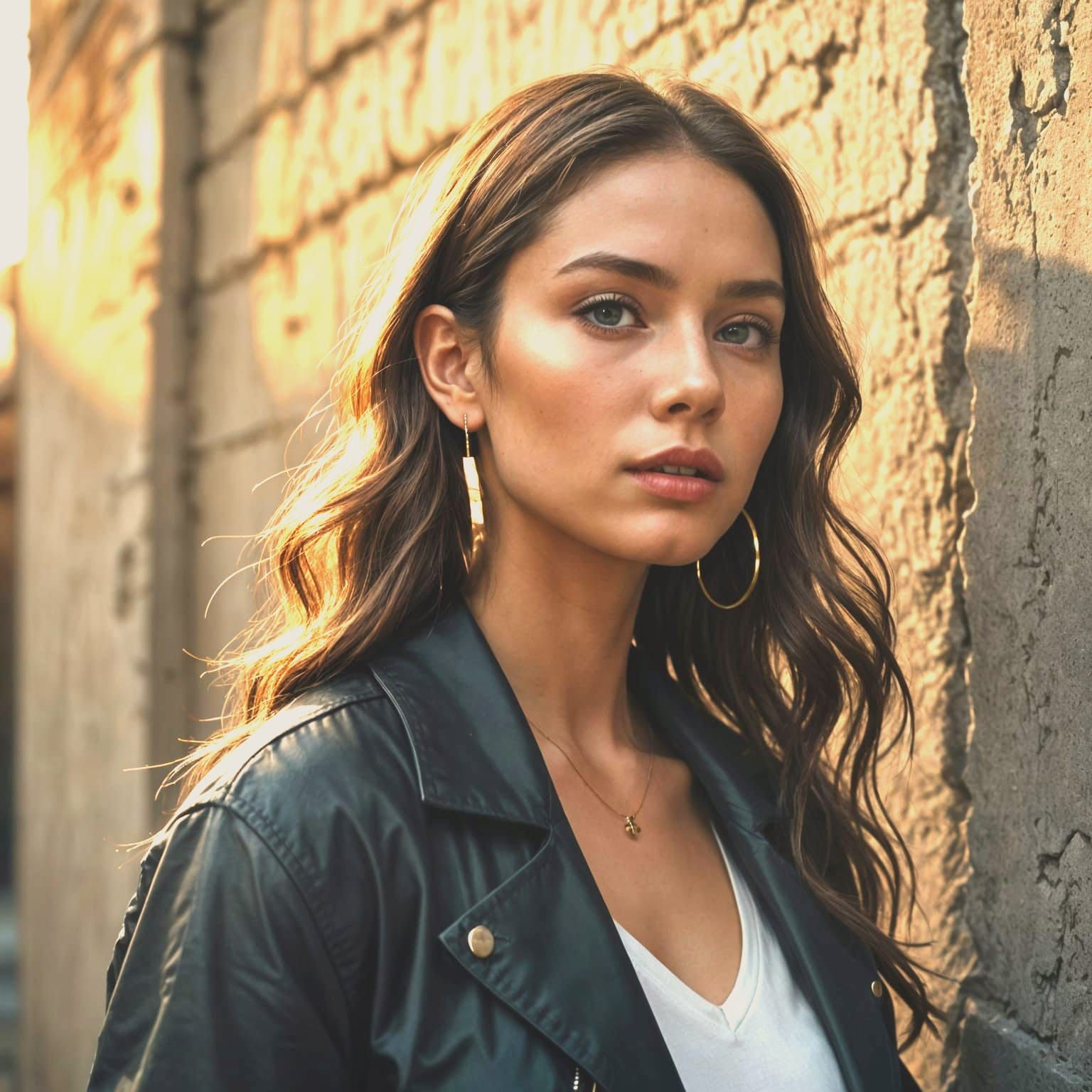 Trendy Woman in Provocative Streetwear Fashion