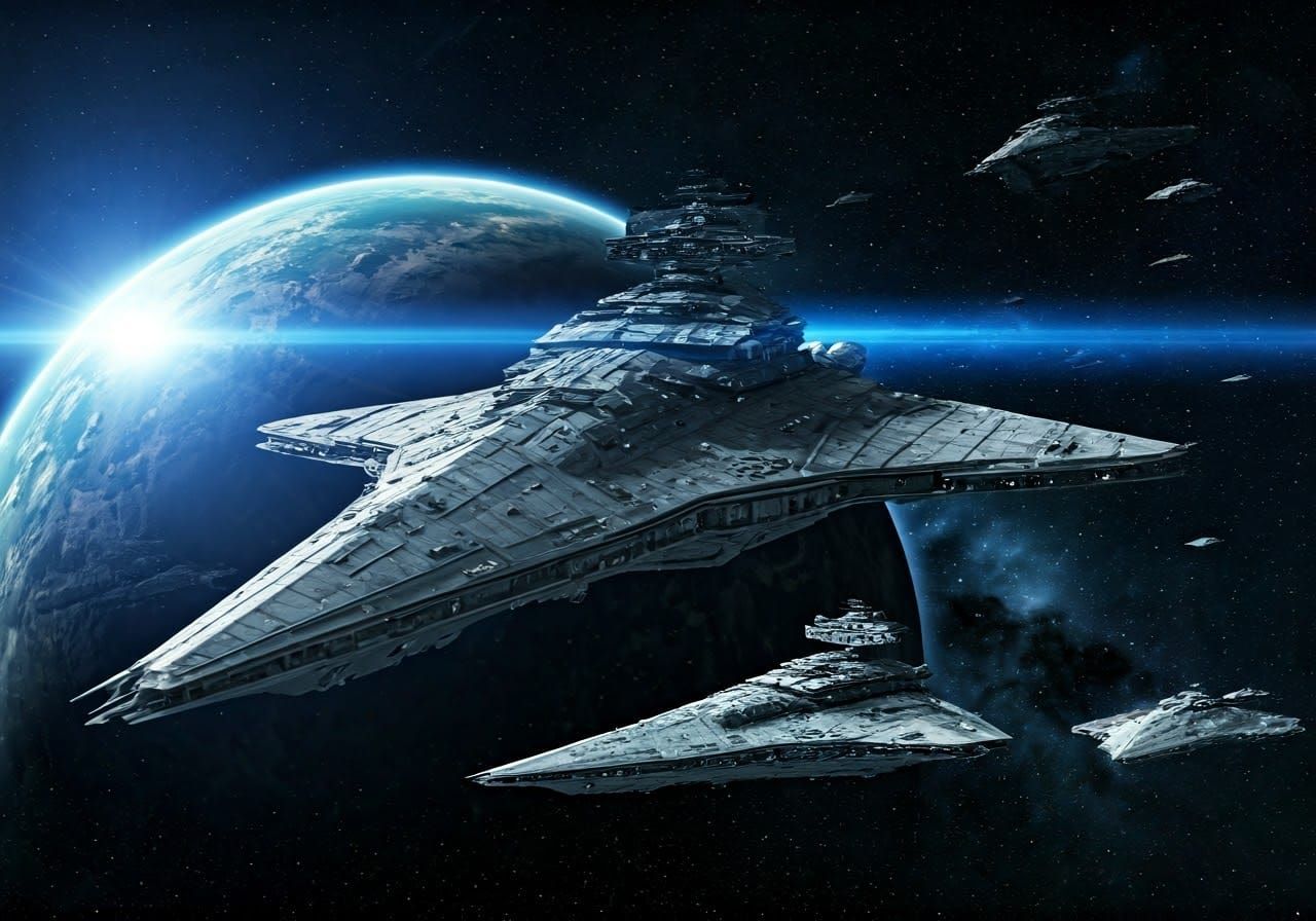 Sleek Space Cruisers in Epic 8K Digital Painting