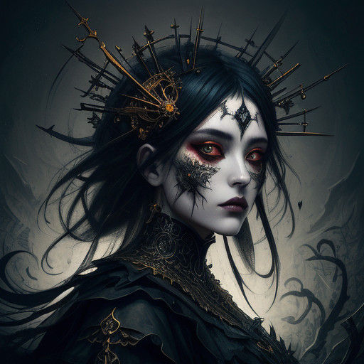 Ethereal Vampire Portrait in Dark Fantasy Style