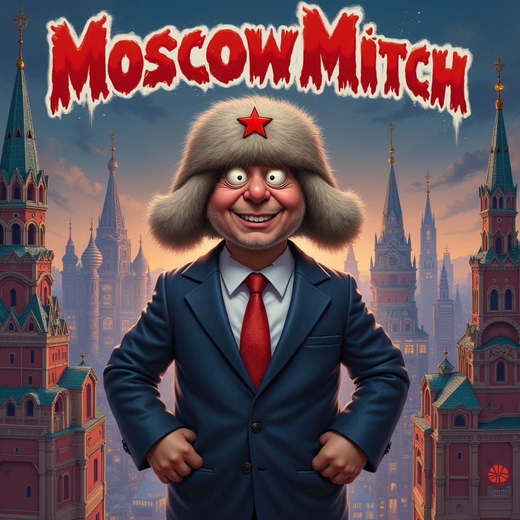 Mitch McConnel as Moscow Mitch in Garbage Pail Kids Style