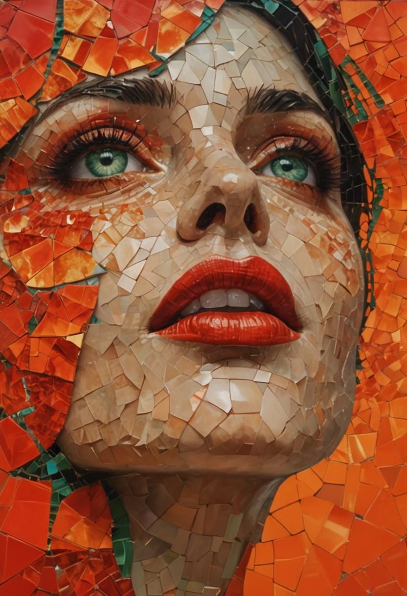 mosaic portrait of a woman