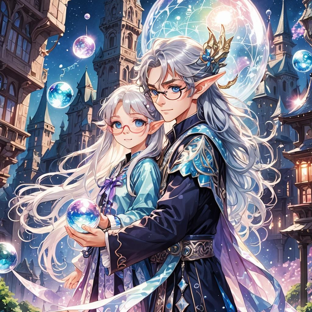 Enchanting Elf Professor in Magical City, Manga Style