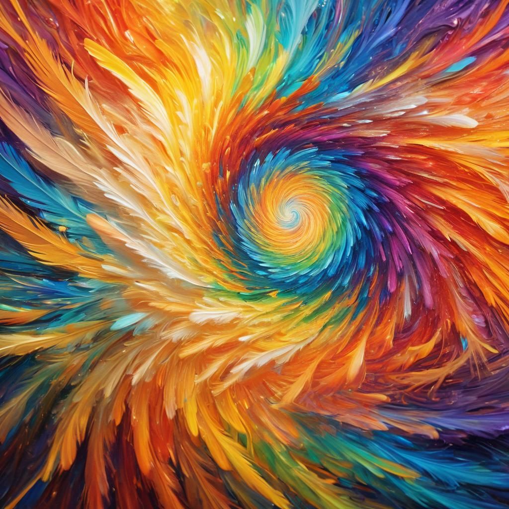 Colorful Abstract Vortex in Oil Painting Style