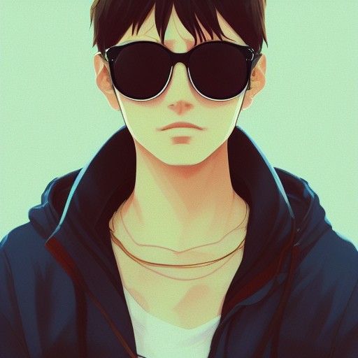 Teen with Sunglasses: Anime Key Visual Portrait