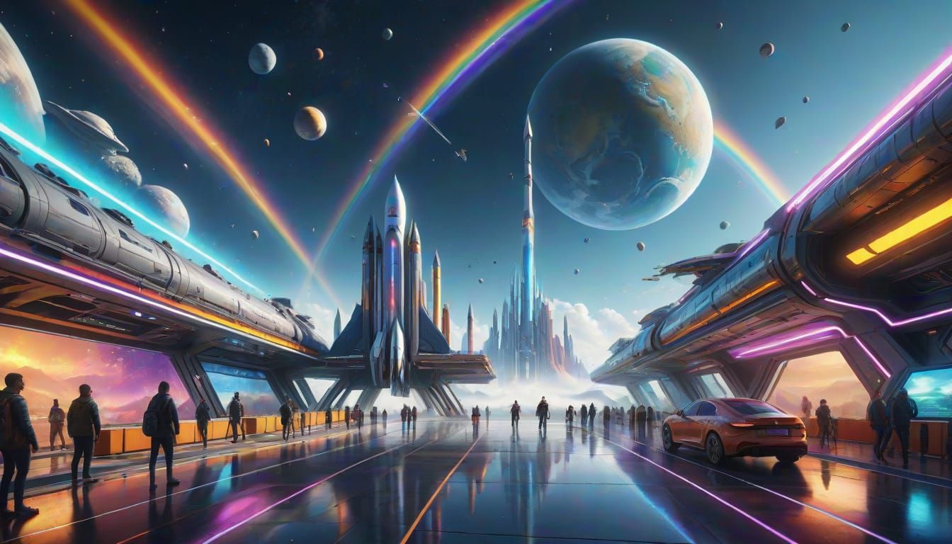 Rainbow Spaceport: Quantum Simulation in Unreal Engine 5