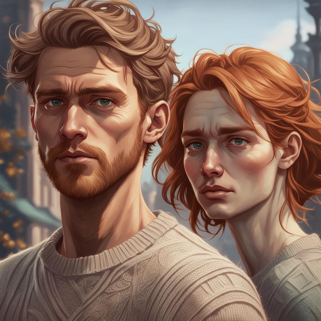 College Students Portrait in Hyperdetailed Digital Art