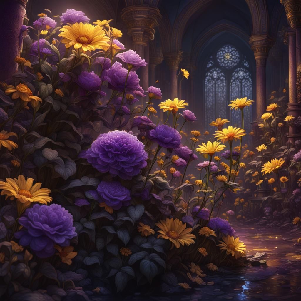 Hyperdetailed Flower in Dark Fantasy Style