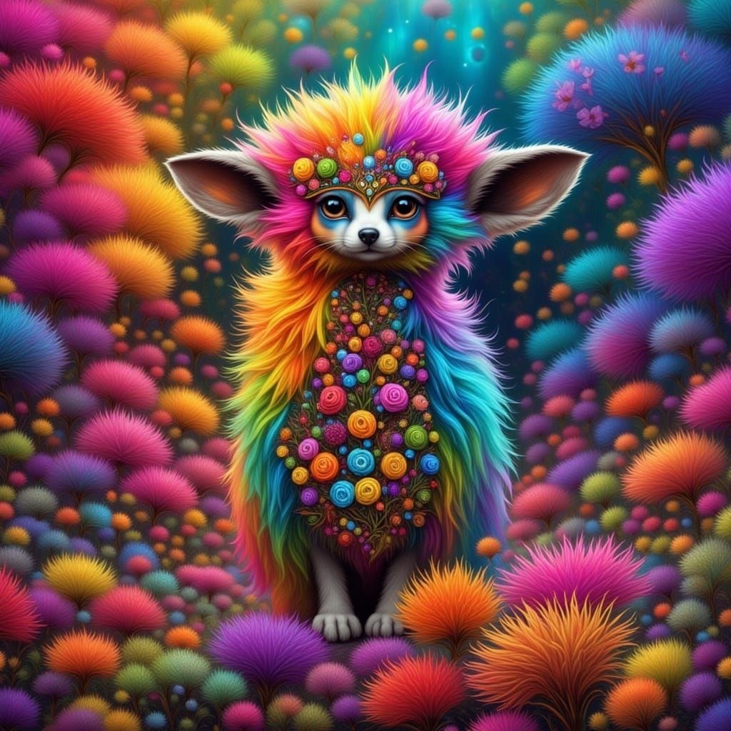 Hippie Pea in Expressive Digital Art Style