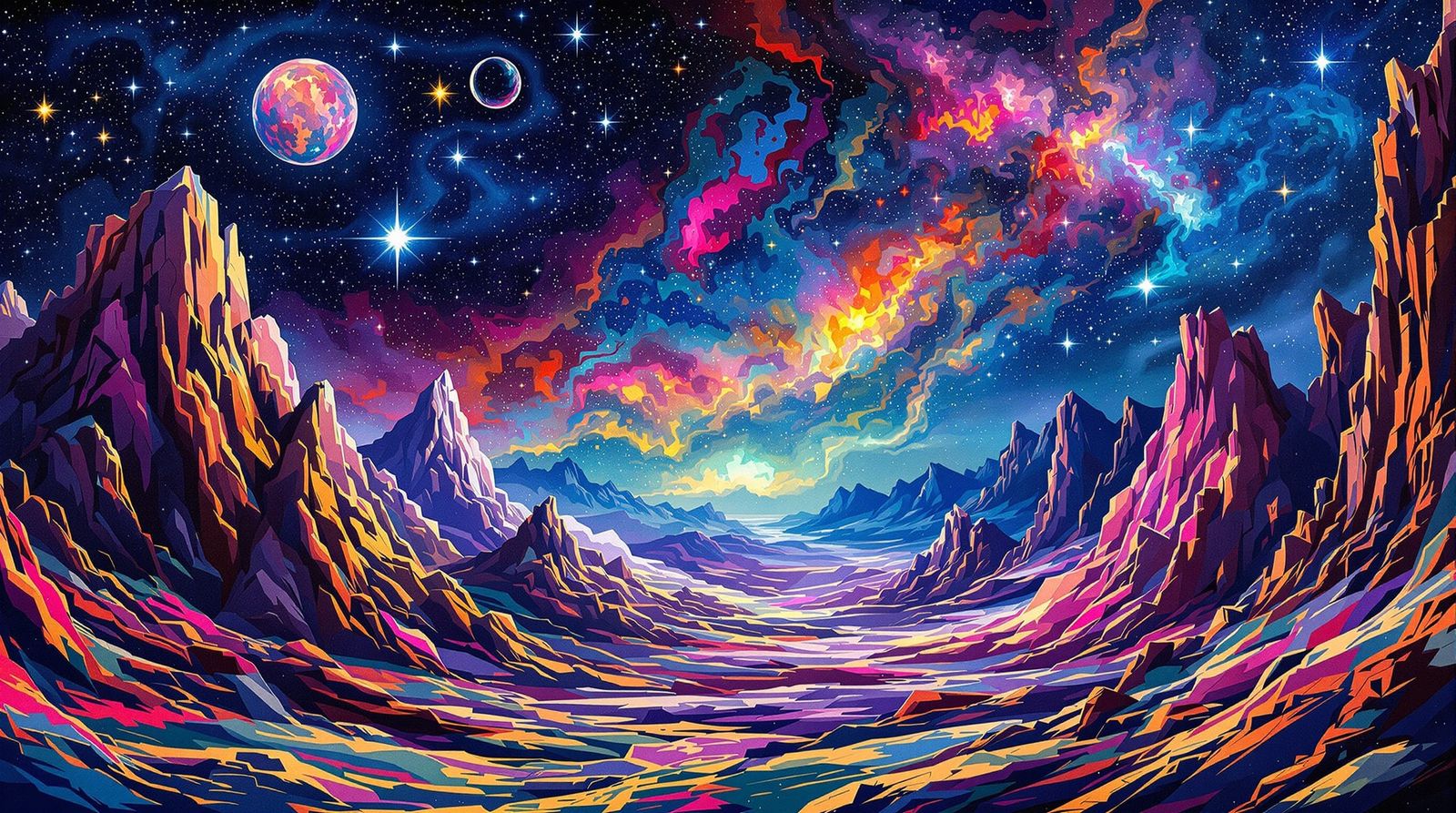 Journey Through the Cosmos: A Vivid Abstract