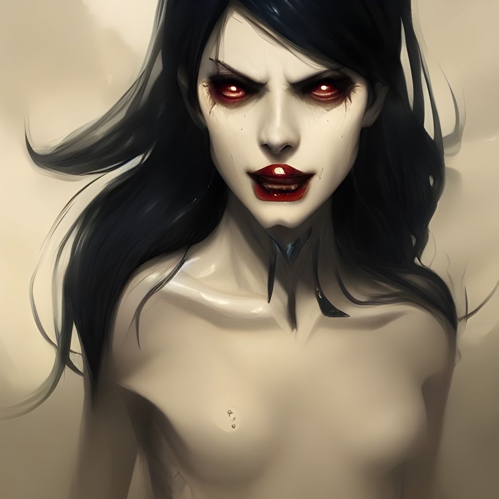 Sinister Mermaid with Evil Crown Illustration