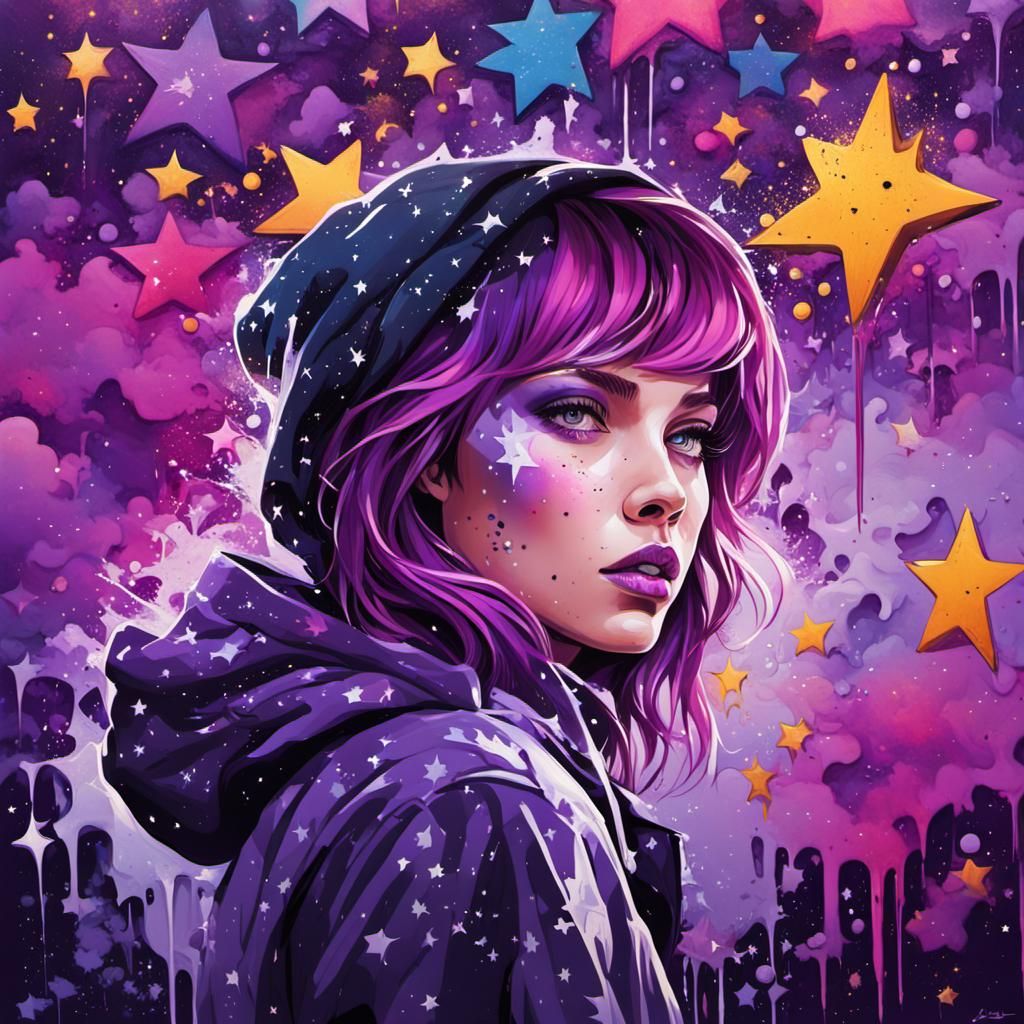 Stardust Woman: Graffiti Art in High Contrast