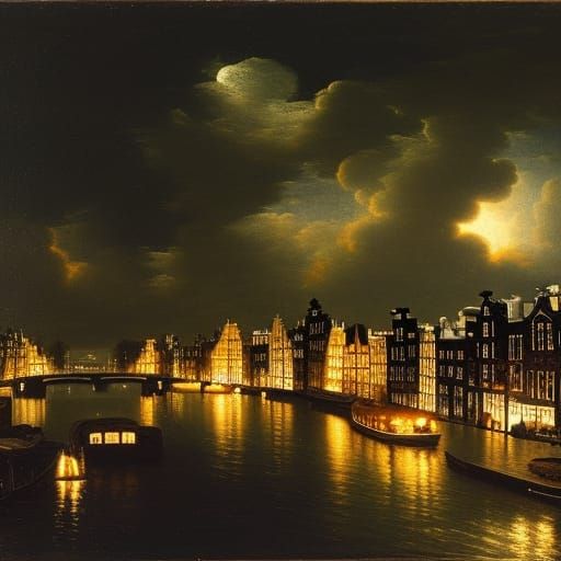 Fantastic Midnight Hedgehog City in Baroque Style