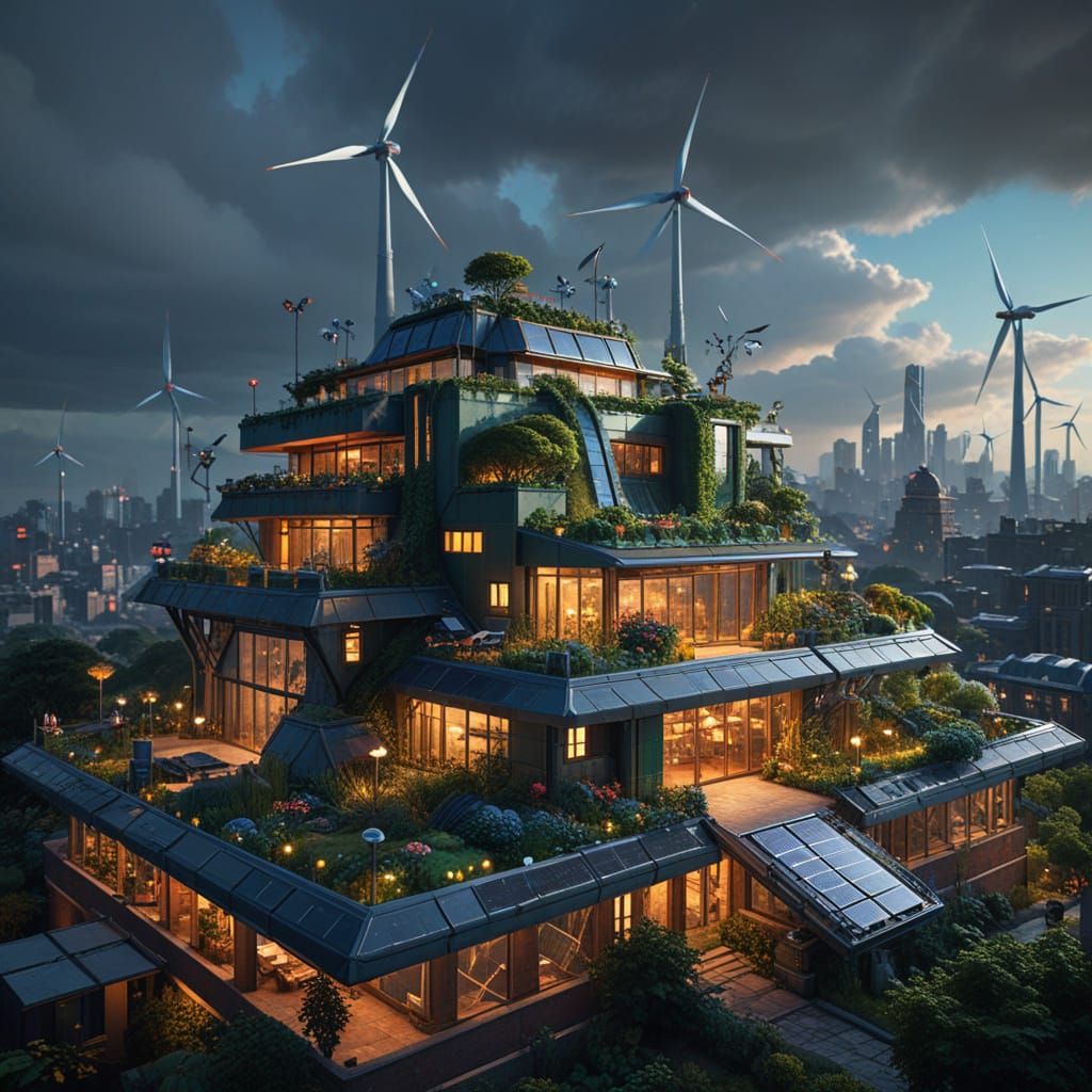 Solarpunk Settlement Diorama 1O