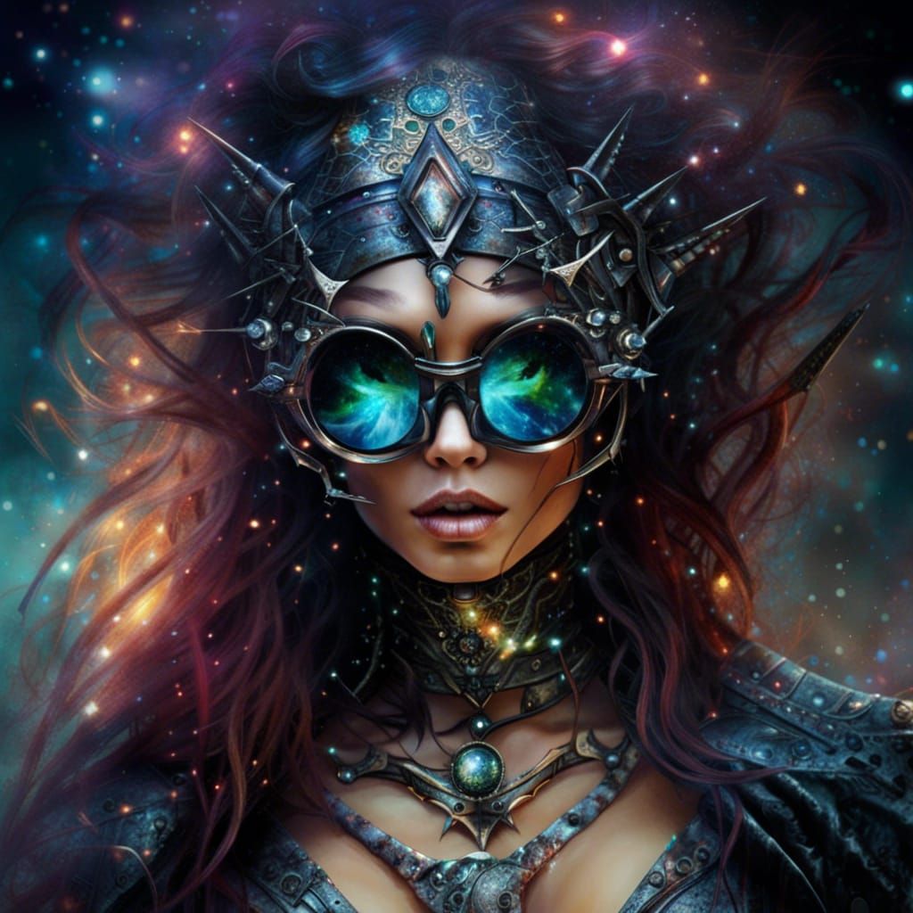 Cosmic Starfire Eyewear in Digital Art Style