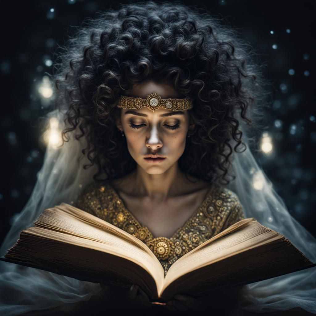 Magical Book in Gustav Klimt Style