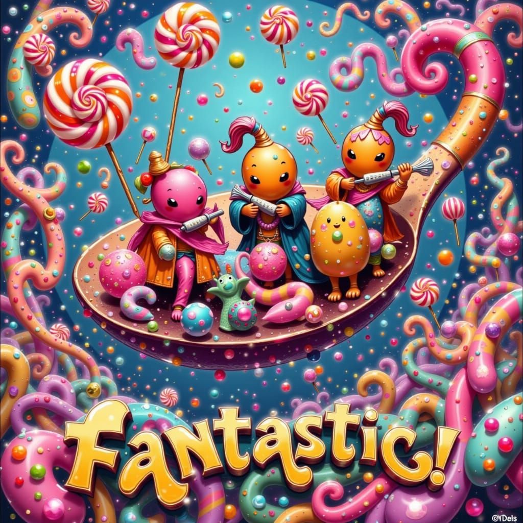 Candy People Concert on Spoon, Comic Art Style