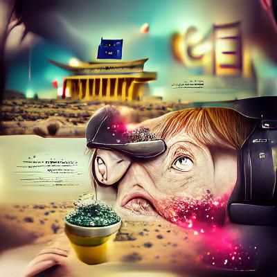 Ghostly Apparition Haunts Europe: Digital Illustration
