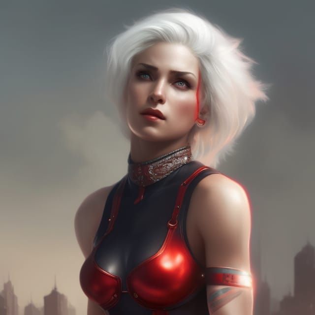 Detailed Dark Fantasy Portrait of Tattooed Woman