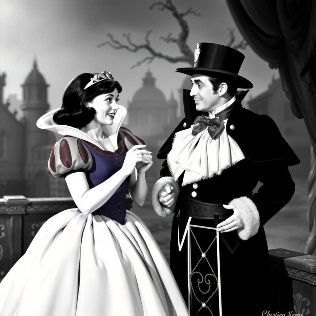 Snow White in the Style of 1940s Film