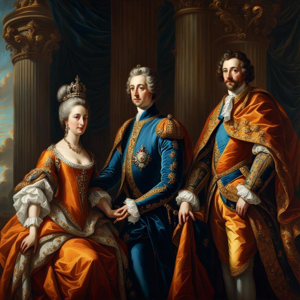 Marriage Painting in Hyacinthe Rigaud Style