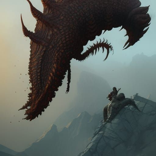 Tremors Graboid Emerges: Dark Fantasy Concept Art
