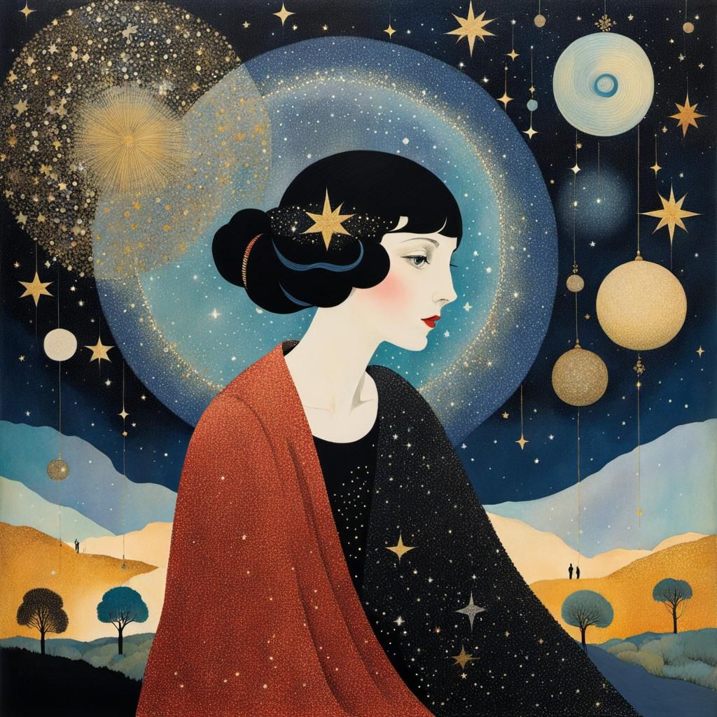 Glittery Funambulist Dancing Among the Stars