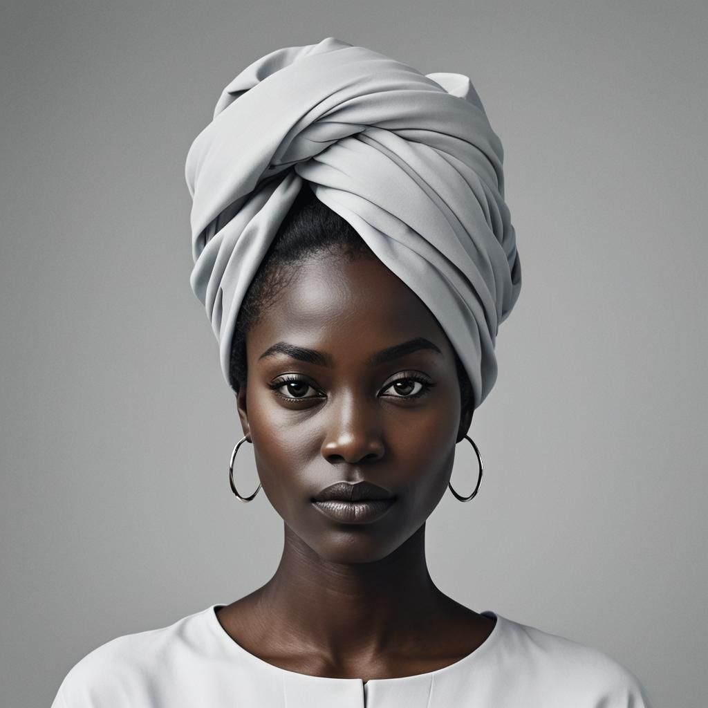 Fashion Portrait of Woman in Silver Palette Style