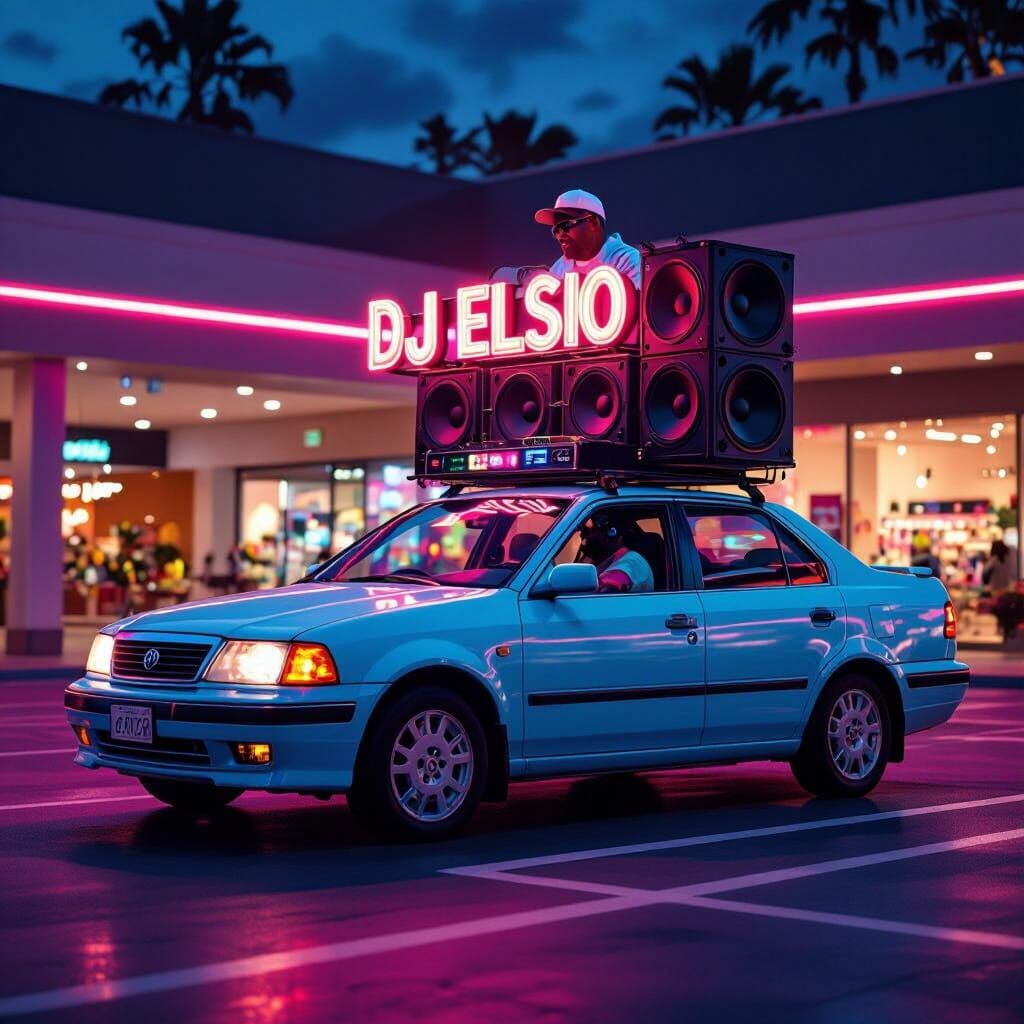 DJ Canta Car With Sound System in Mall Parking Lot