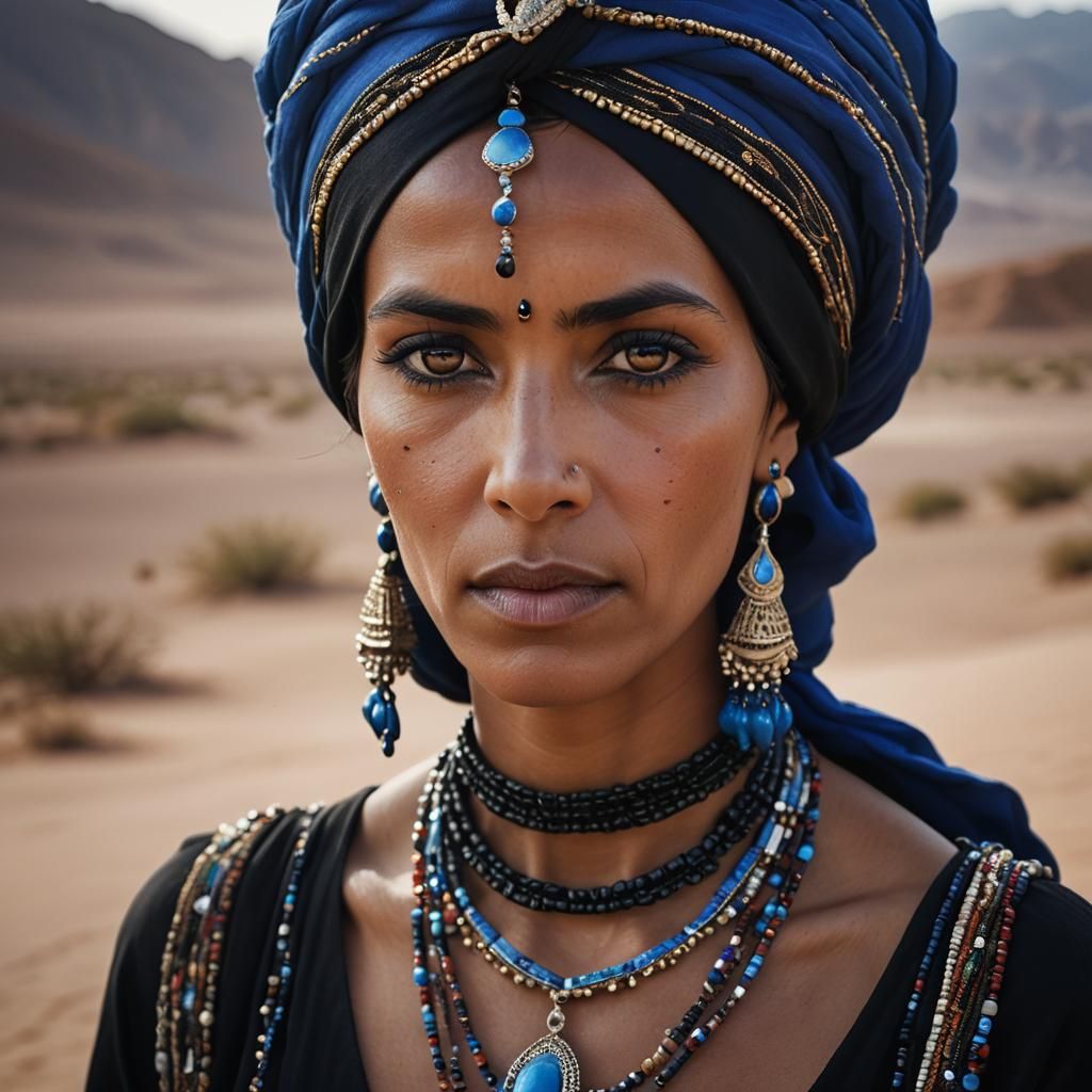 Berber Woman Portrait with Traditional Dress and Jewels