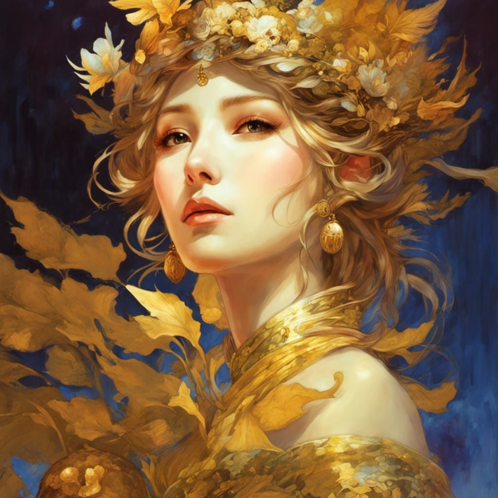 Fairy King Portrait in Art Nouveau Style