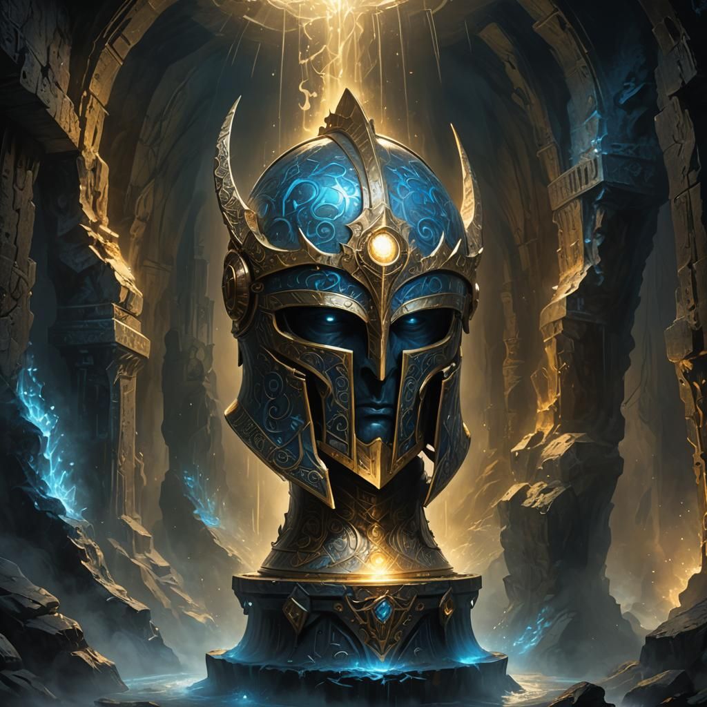 Helm of Brilliance in Misty Cave: Epic Fantasy Art