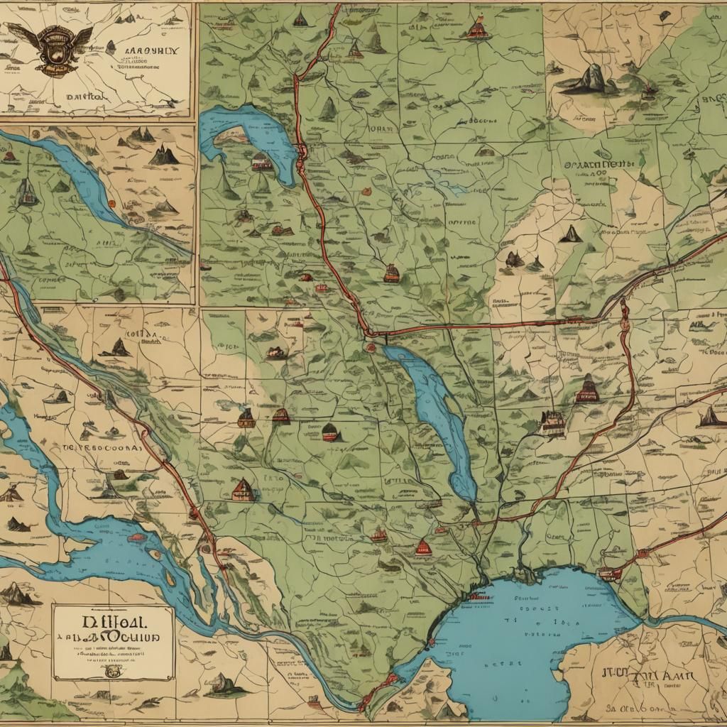 Road Trip Map Illustration