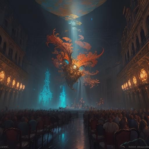 Cabaret du Ciel Theatre: Art Nouveau Concept Art