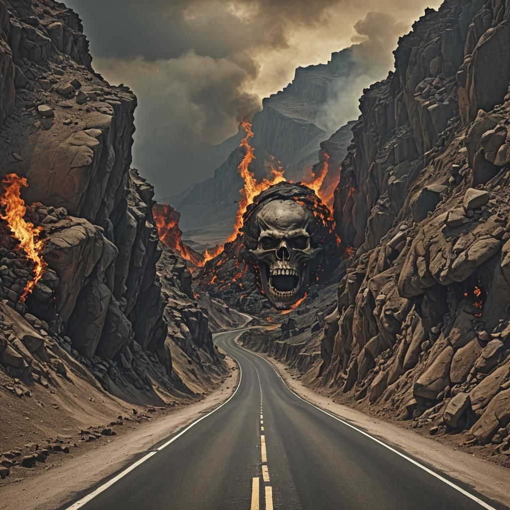 Ominous Highway to a Fiery Underworld