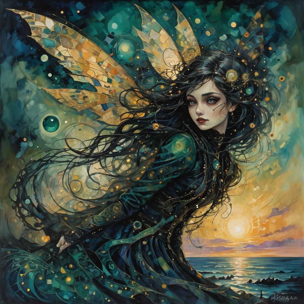 Gothic Girl Portrait in an Ornate Mystical Style