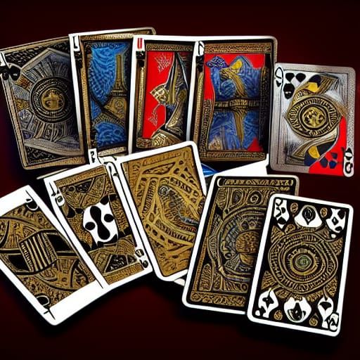Realistic Deck of Cards Digital Painting