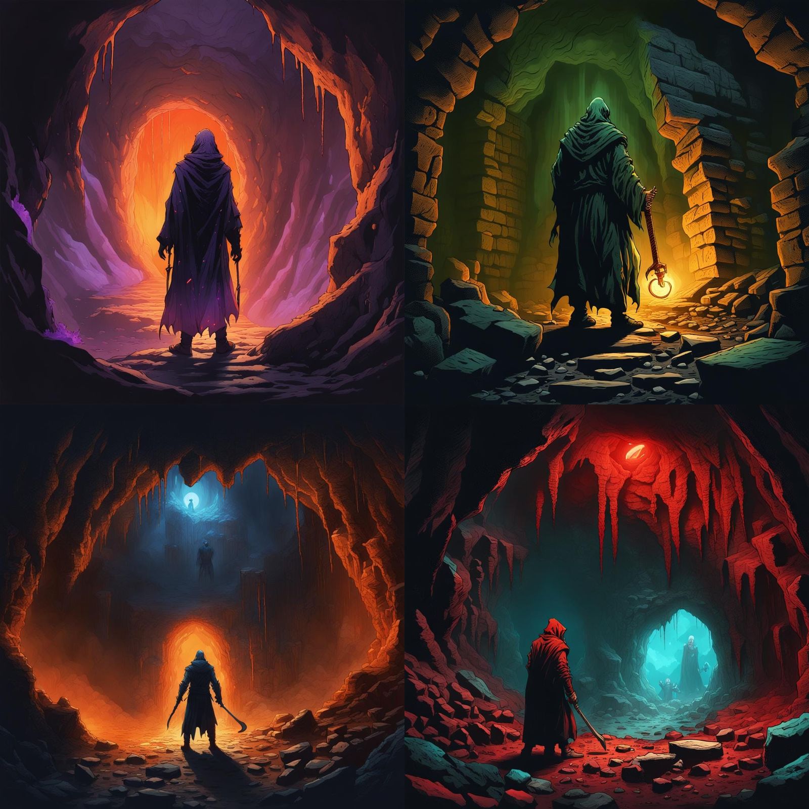 Cultist Summons Dark Entity: Fantasy Concept Art