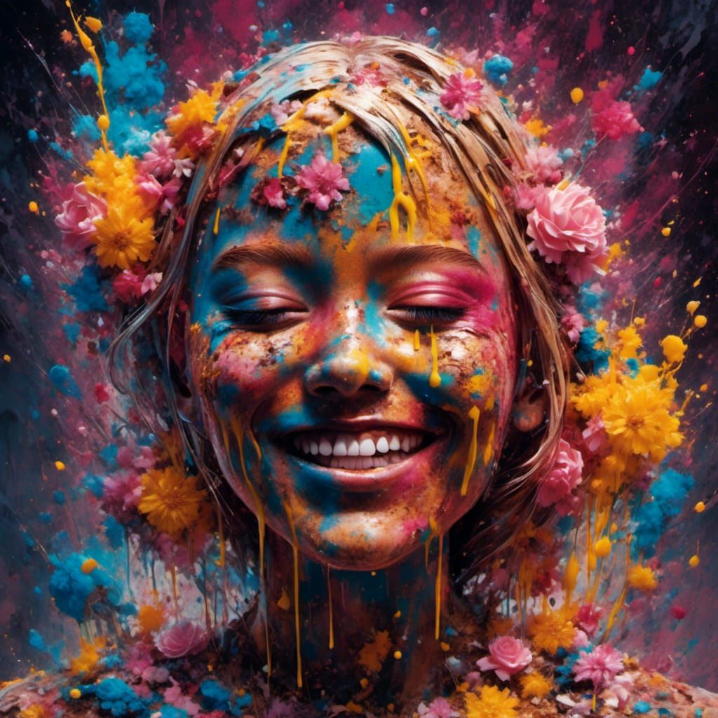 Graffiti Art: Cookies and Flowers in Street Art Style