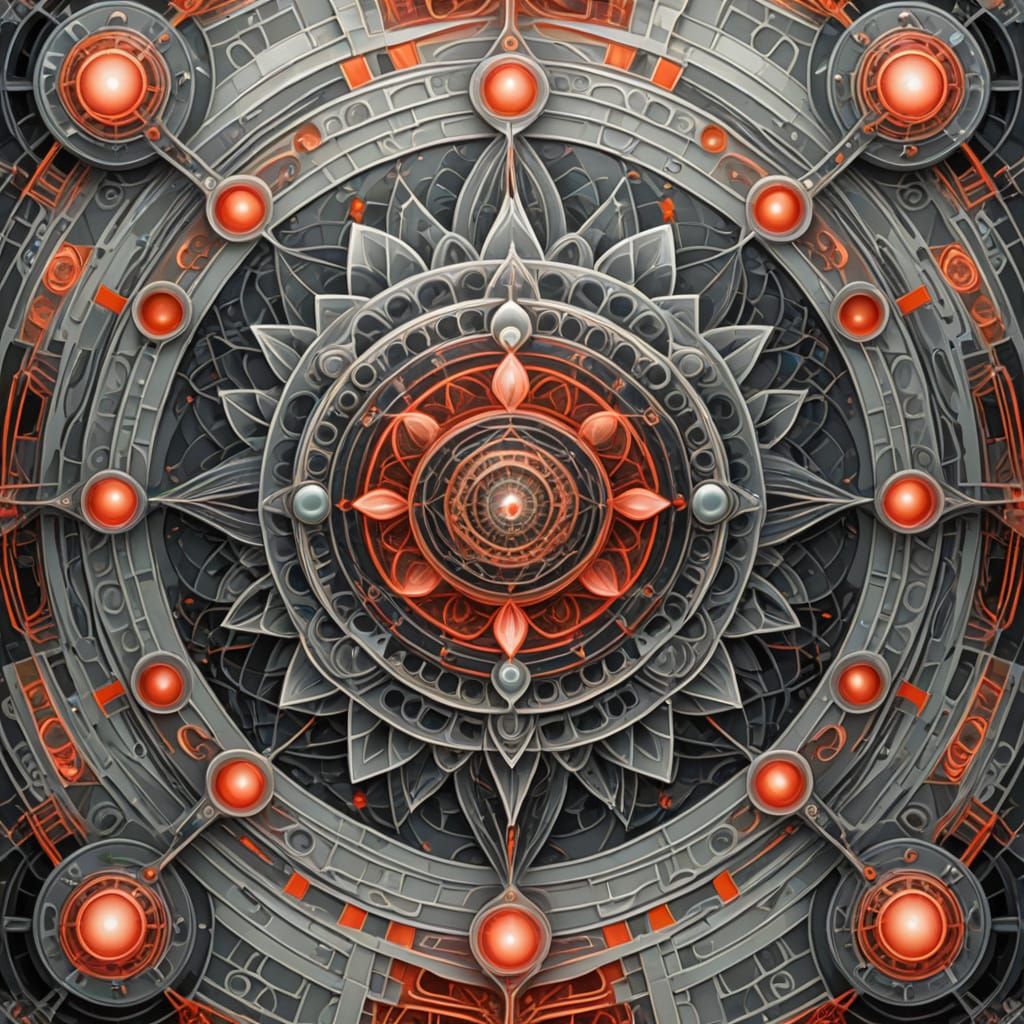 Divine Elohim in Psychedelic Op-Art Style