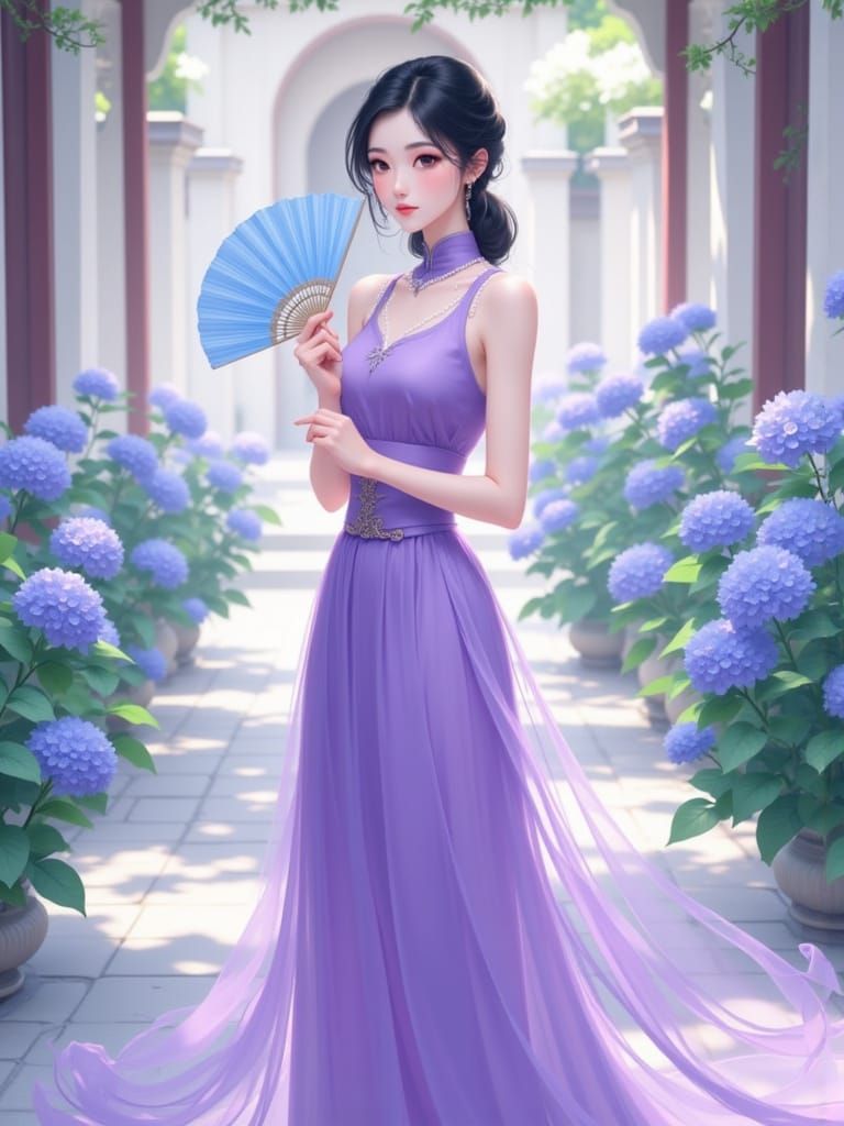 Young Woman in Cheongsam in Donghua Aesthetic