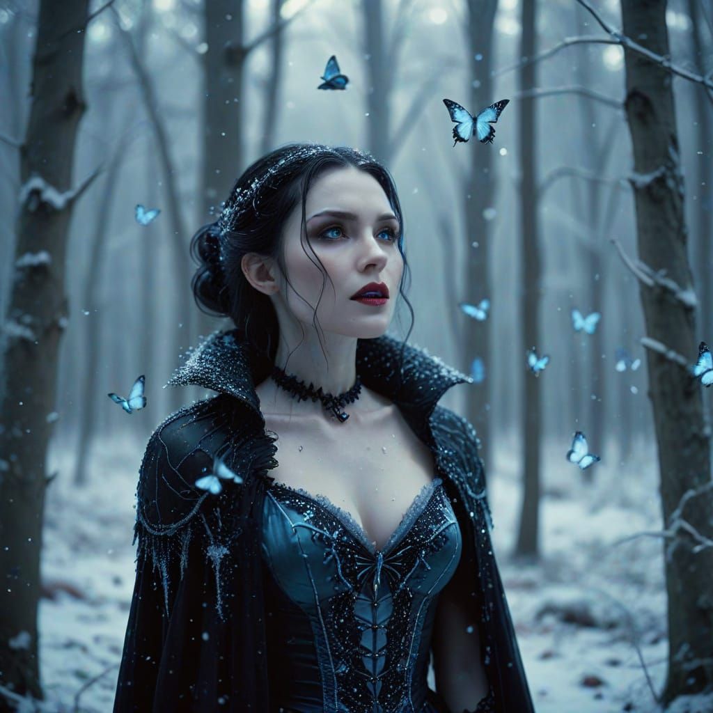 Vampire in Winter Forest: Gothic Romanticism