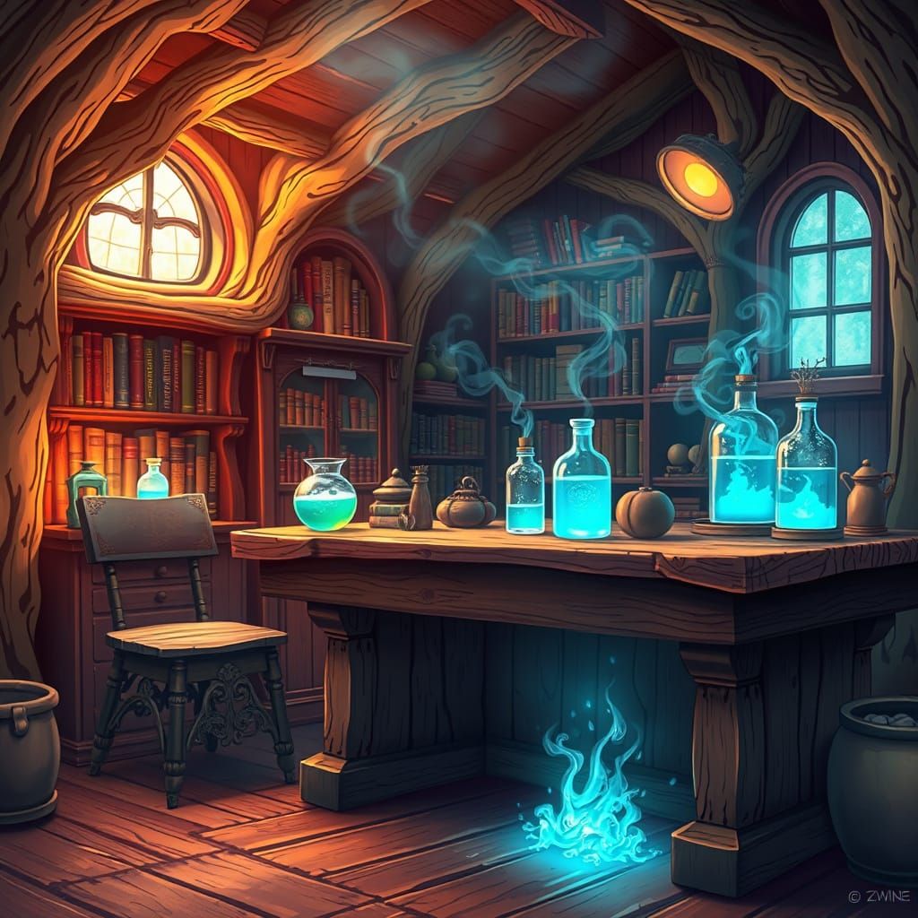 Cozy Witch's Hut in Hyper-Realistic Digital Art