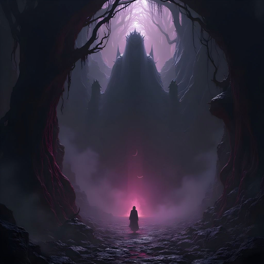 Ethereal Dark Fantasy Realm in Infinite Obsidian Veil