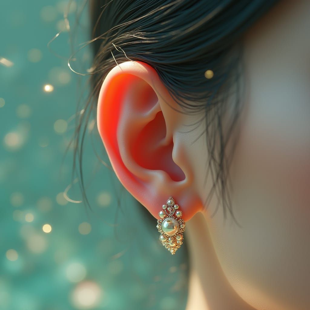 Illuminated Ear in Fantasy Concept Art Style