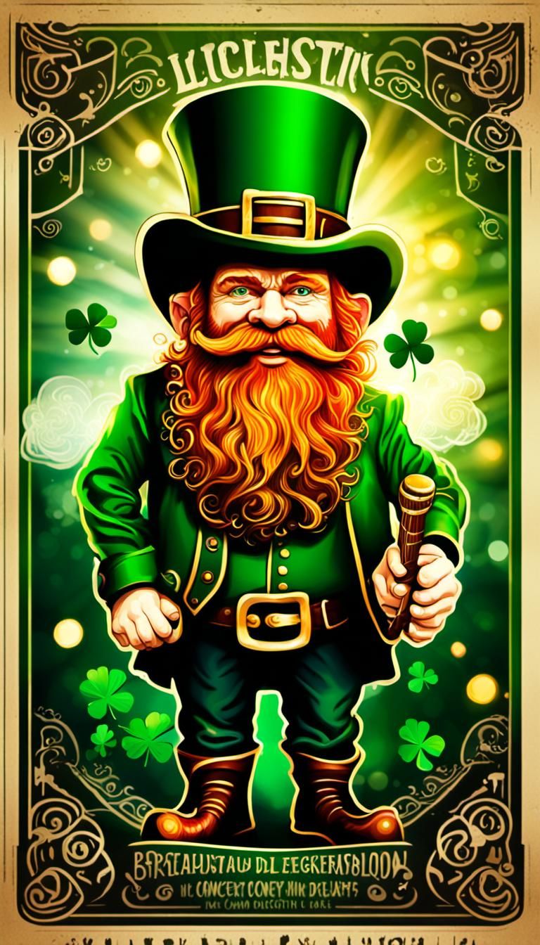 Psychedelic Leprechaun Concert Poster, Professional Photogra...