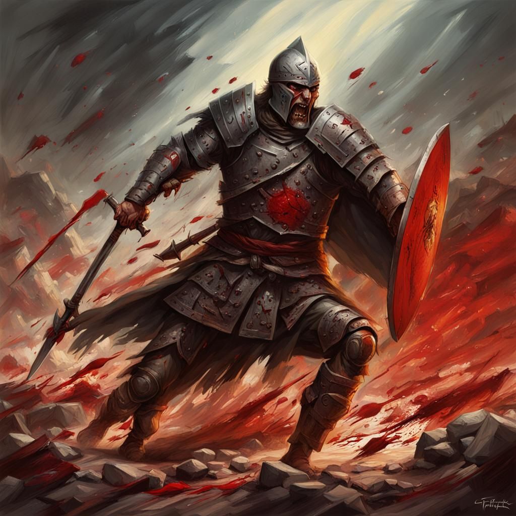 Sinister Warrior in a Bloody Battle