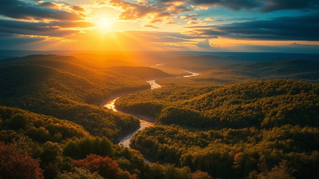 Majestic Delaware Landscape in Vibrant Fantasy Style